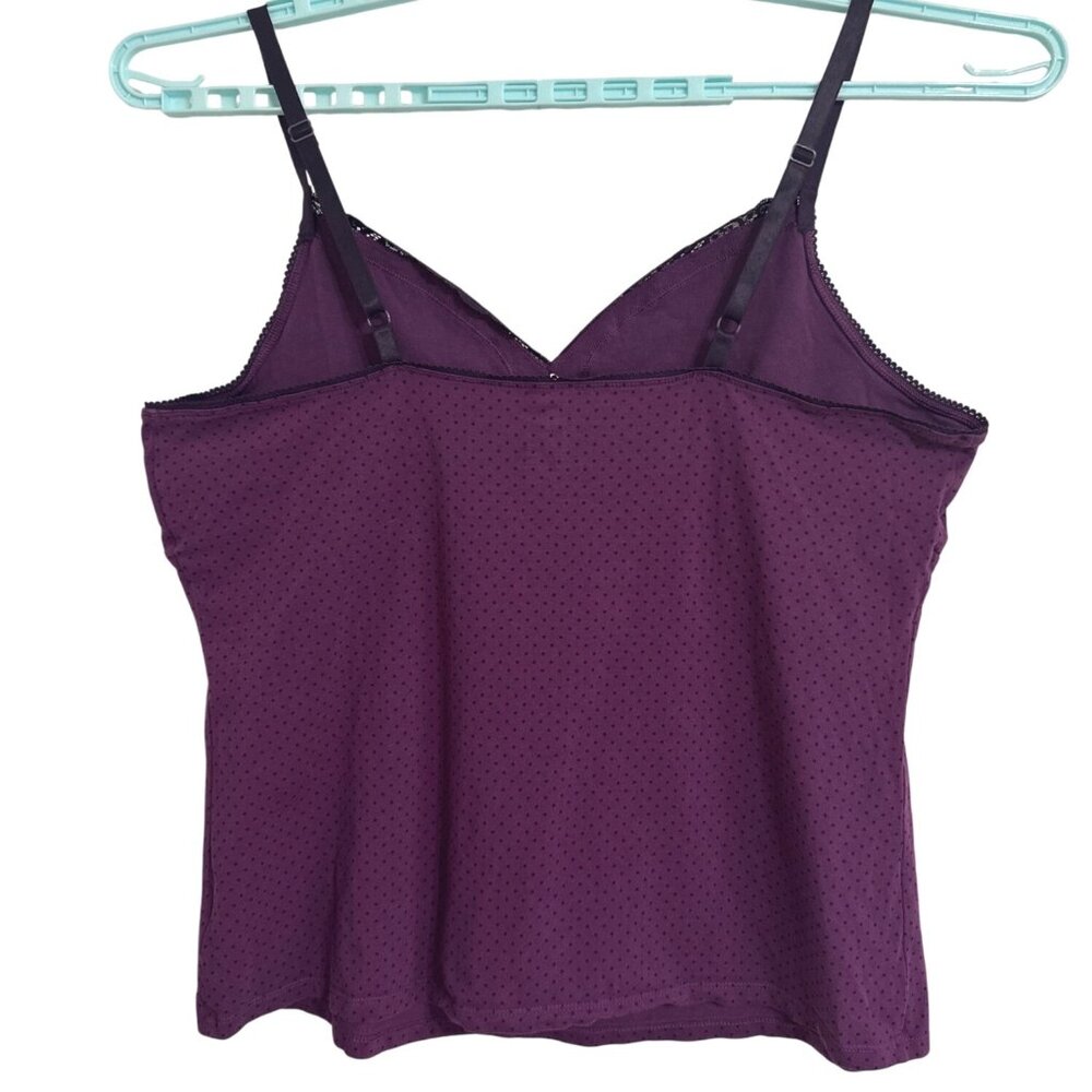 Faded Glory Womens 3X Purple Polka Dot Babydoll Cami Top Y2K BOHO Festival - Picture 3 of 8